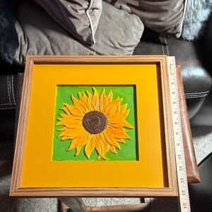 Sunflower Wall Art with Wooden Frame
